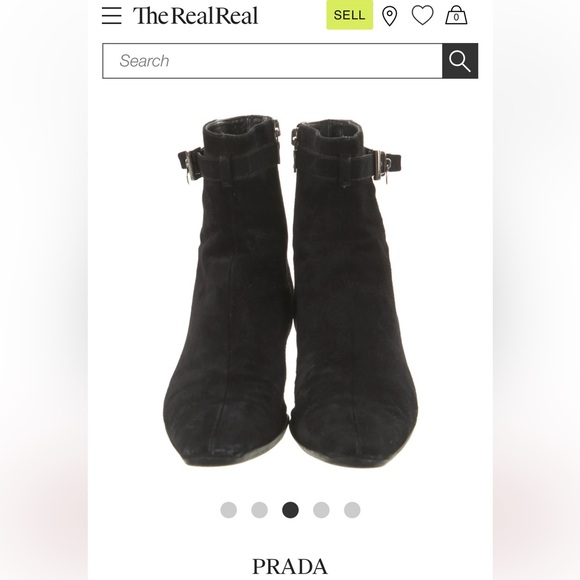 Prada Suede Moto Boots with Kitten Heels in Black size 37.5 - Picture 5 of 16
